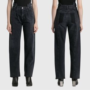 Agolde Black Jeans Barrel Pieced Angled Mom High Rise Straight Leg Size 26